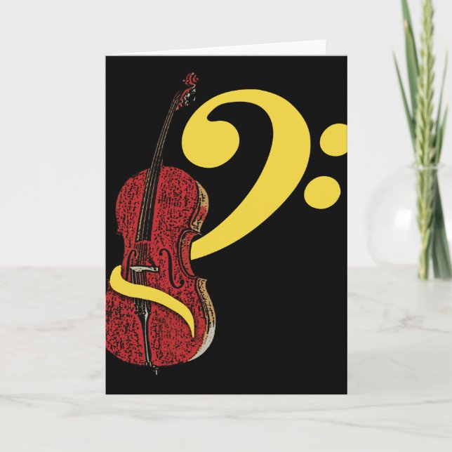 Cello Clef Greeting Card (Front)