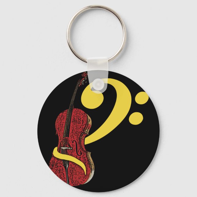 Cello Clef Keychain (Front)