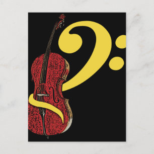Cello Clef Postcard