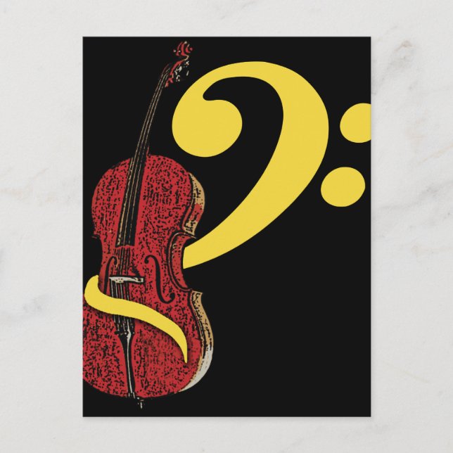 Cello Clef Postcard (Front)