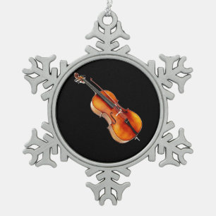 "Cello" design gifts and products Snowflake Pewter Christmas Ornament