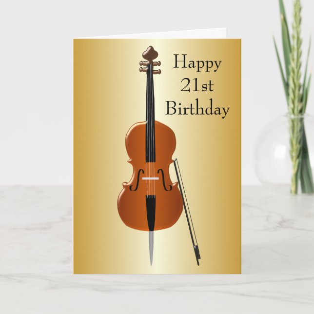 Cello Design Personalised 21st Birthday Card (Front)