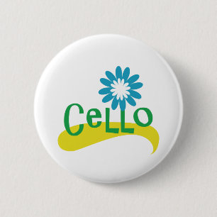 Cello Fun Colourful Flower 6 Cm Round Badge