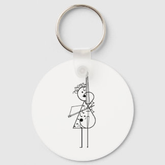 Cello Girl Key Ring