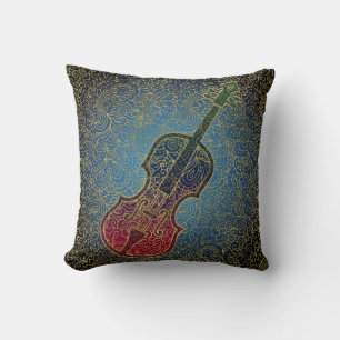 Cello Gold Filigree - Colourful Music Cushion