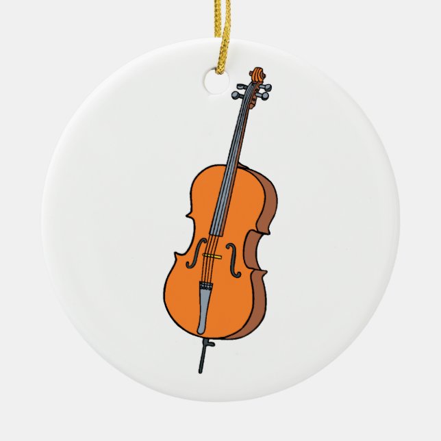 Cello Graphic , ViolinCello Music Design Ceramic Ornament (Front)