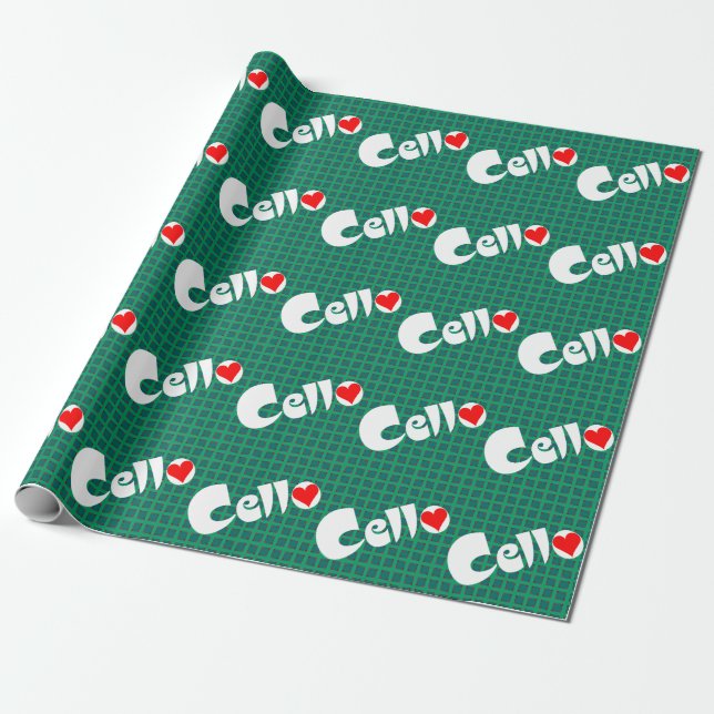 Cello Heart Wrapping Paper (Unrolled)
