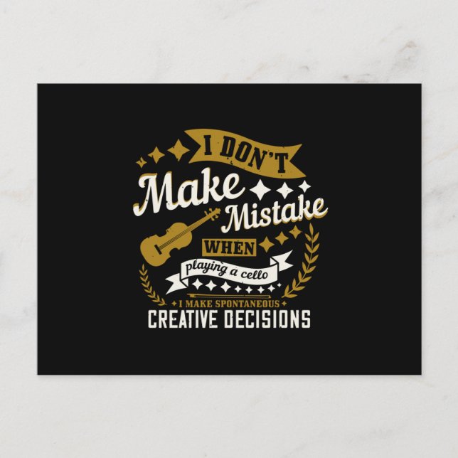 Cello - I Don't Make A Mistake Postcard (Front)