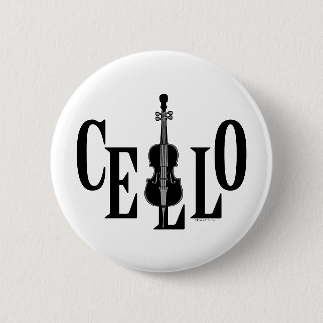 Cello In Cello 6 Cm Round Badge (Front)