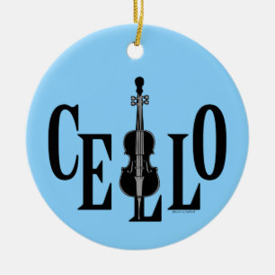 Cello In Cello Ceramic Ornament