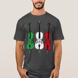 Cello Italian Flag Cellist String Musician Italy T-Shirt