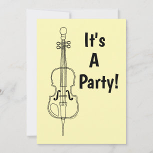Cello Line Drawing Invitation