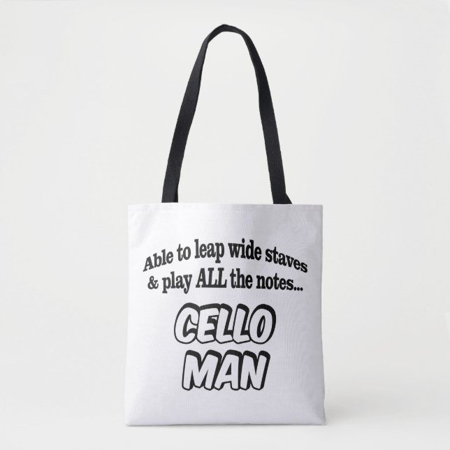 Cello Man - Music Superhero Tote Bag (Front)