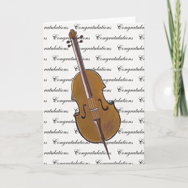 cello music grade exam congratulations  card (Front)