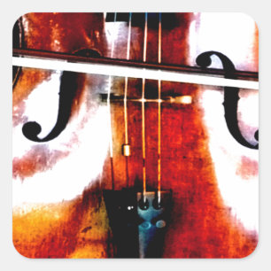 Cello Music is Life Beautiful Artistic Square Sticker