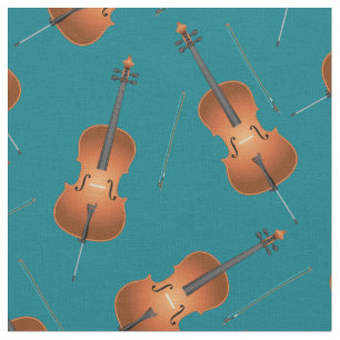 Cello Music Musician Room Decor Teal Fabric