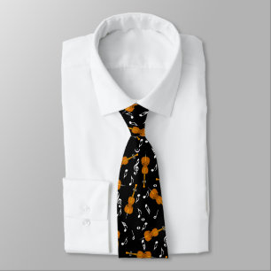Cello Music Note Pattern Tie