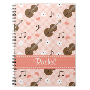 Cello Music Note Spiral Notebook Journal