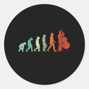 Cello Music Player Evolution Cellist Musician Classic Round Sticker