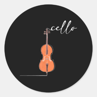 Cello Musician Instrument Music Lovers Classic Round Sticker