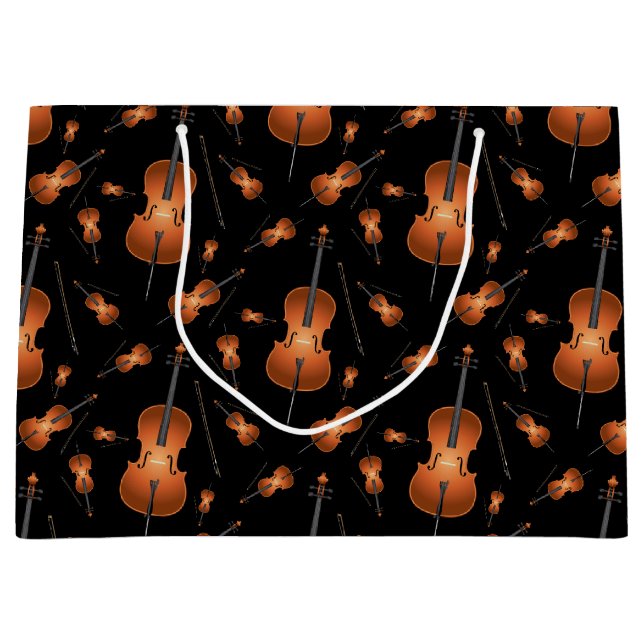 Cello Musician Music Teacher String Orchestra Large Gift Bag (Front)
