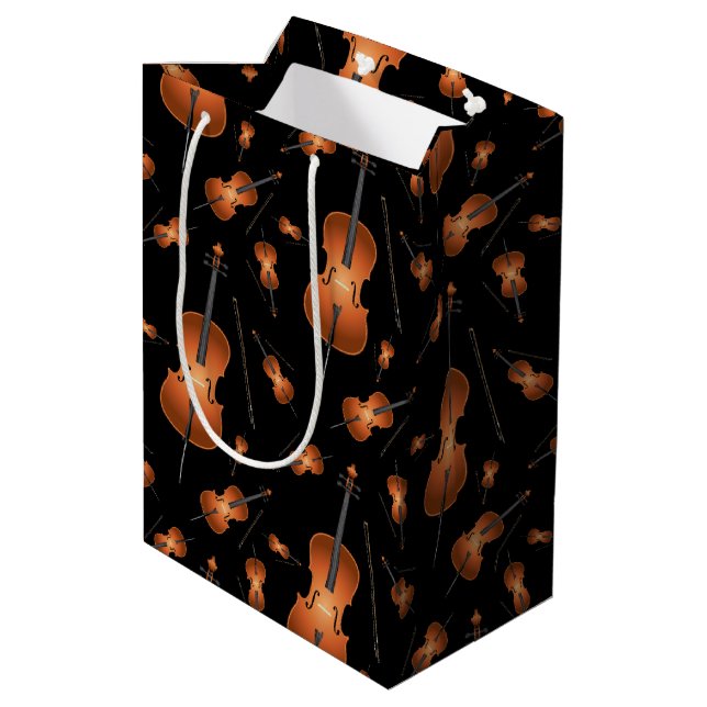 Cello Musician Music Teacher String Orchestra Medium Gift Bag (Back Angled)