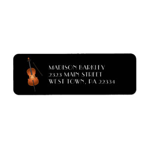 Cello Musician Music Teacher String Orchestra Return Address Label