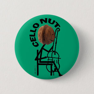 Cello Nut 6 Cm Round Badge