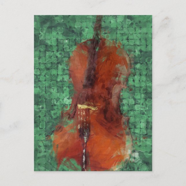 Cello On Green Postcard (Front)