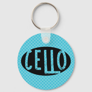 Cello Oval Rough Text Key Ring