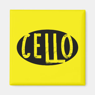 Cello Oval Rough Text Magnet