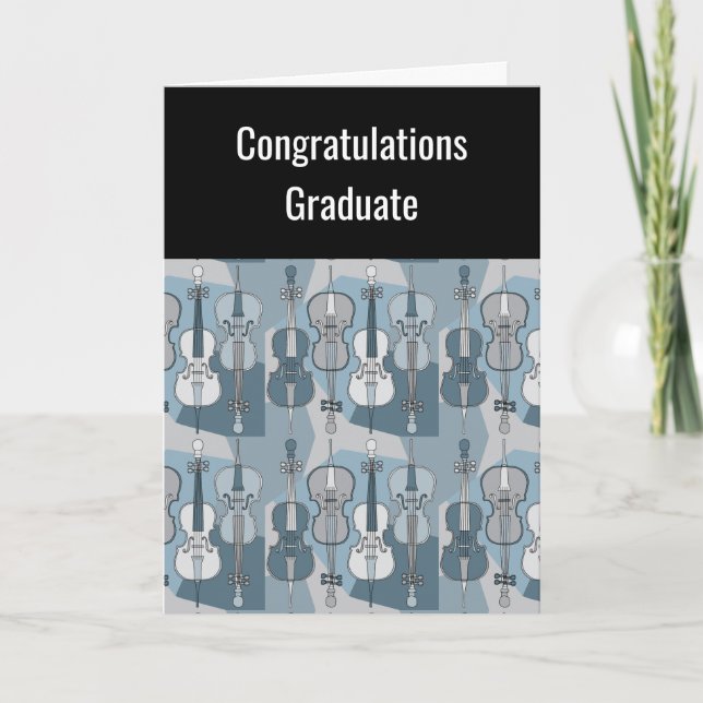 Cello Pattern Graduation Card (Front)