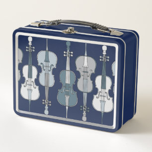 Cello Pattern Metal Lunch Box