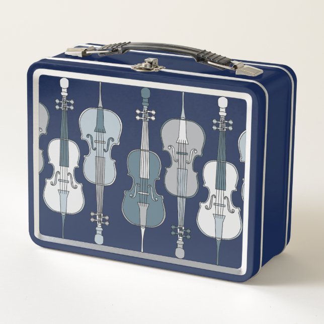 Cello Pattern Metal Lunch Box (Front)