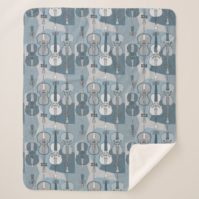 Cello Pattern Sherpa Blanket (Front)