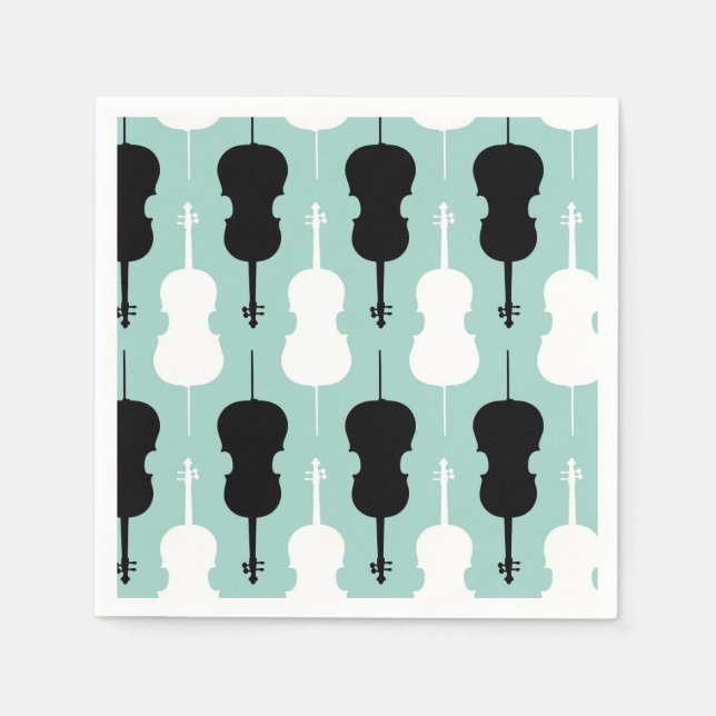 Cello Pattern - Teal Napkin (Front)