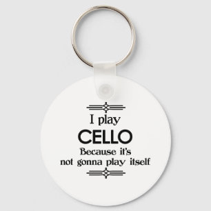 Cello - Play Itself Funny Deco Music Key Ring