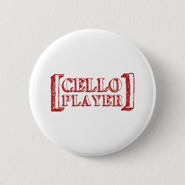 Cello Player 6 Cm Round Badge (Front)