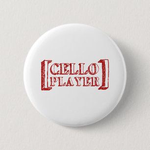 Cello Player 6 Cm Round Badge