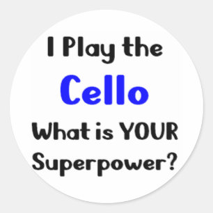 cello player classic round sticker