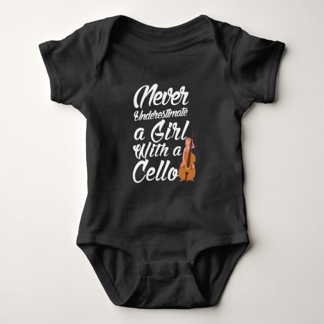 Cello Player Girl Orchestra Music Lover Musician Baby Bodysuit (Front)