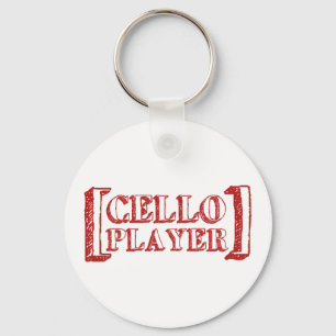 Cello Player Key Ring