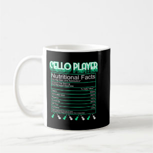 Cello Player Nutritional Facts Orchestra Music Cel Coffee Mug