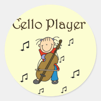 Cello Player Tshirts and Gifts Classic Round Sticker