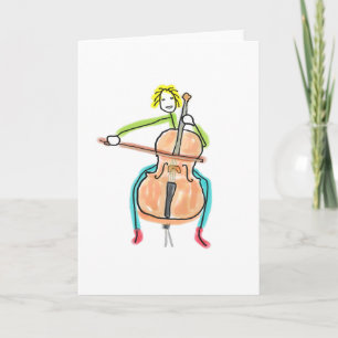 Cello Playing Stickman Card