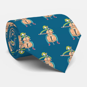 Cello Playing Stickman Tie