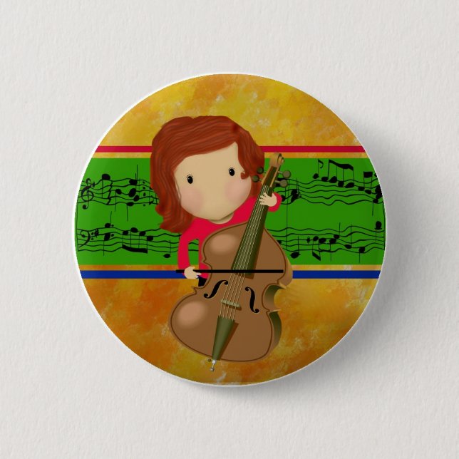 Cello Practice 6 Cm Round Badge (Front)