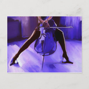 Cello-purple design postcard
