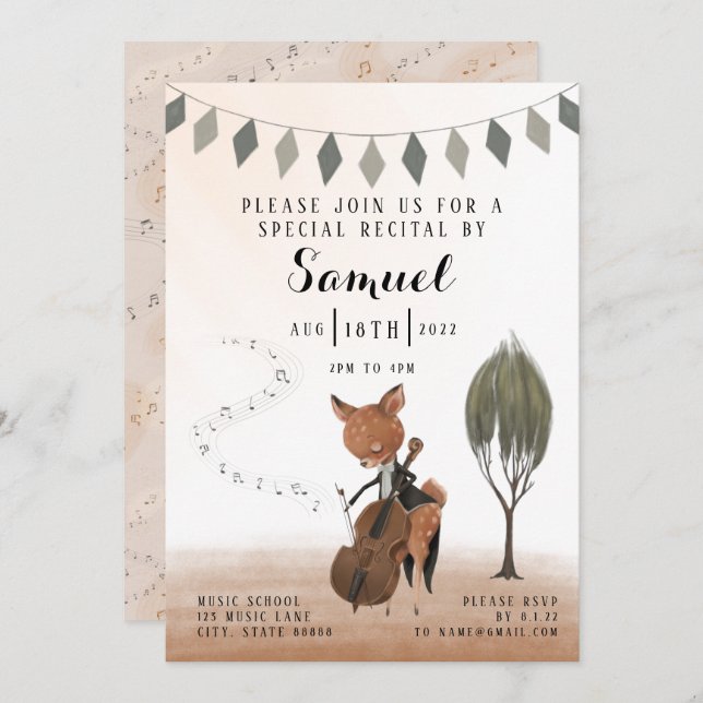 Cello Recital Invitation (Front/Back)