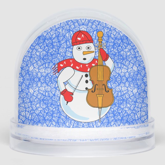Cello Snowman Snow Globe (Front)
